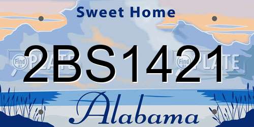 2BS1421 Alabama License Plate
