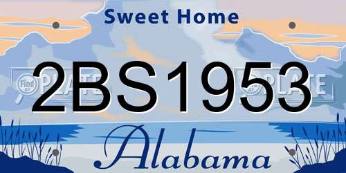 2BS1953 Alabama License Plate