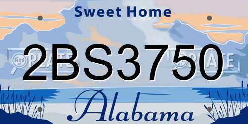 2BS3750 Alabama License Plate