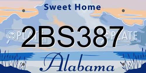 2BS387 Alabama License Plate