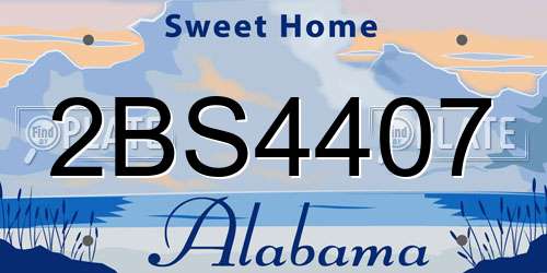 2BS4407 Alabama License Plate
