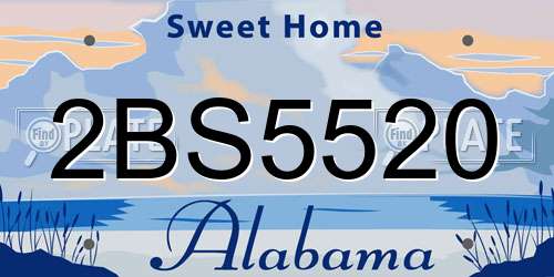 2BS5520 Alabama License Plate