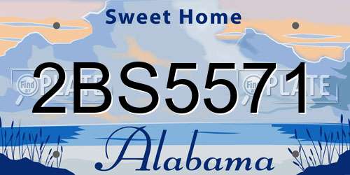 2BS5571 Alabama License Plate