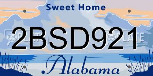 2BSD921 Alabama License Plate