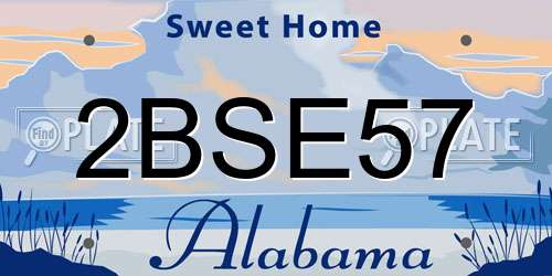 2BSE57 Alabama License Plate