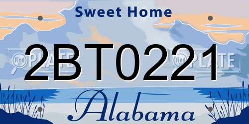 2BT0221 Alabama License Plate