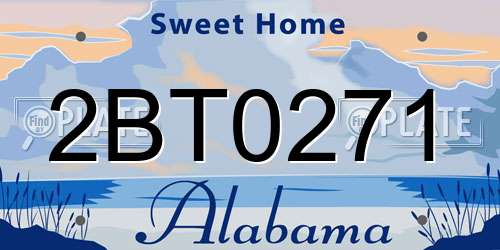 2BT0271 Alabama License Plate