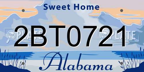 2BT0721 Alabama License Plate