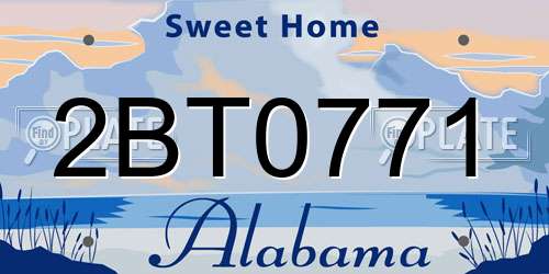 2BT0771 Alabama License Plate