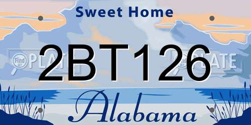 2BT126 Alabama License Plate