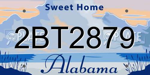 2BT2879 Alabama License Plate