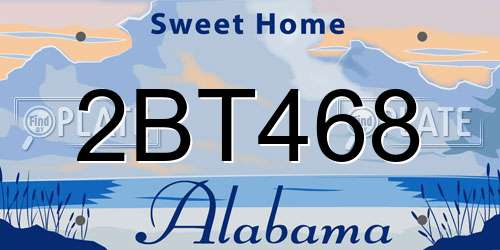 2BT468 Alabama License Plate