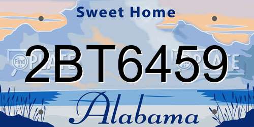 2BT6459 Alabama License Plate