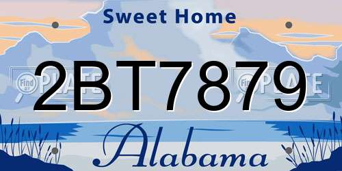 2BT7879 Alabama License Plate