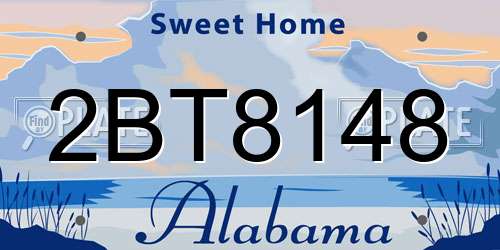 2BT8148 Alabama License Plate