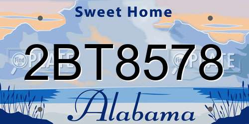 2BT8578 Alabama License Plate