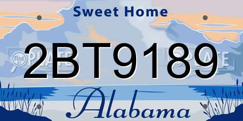 2BT9189 Alabama License Plate
