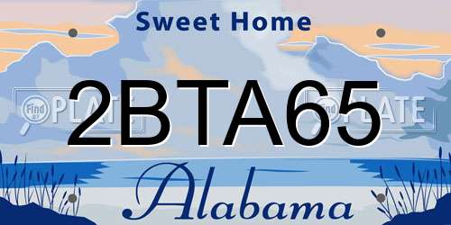 2BTA65 Alabama License Plate