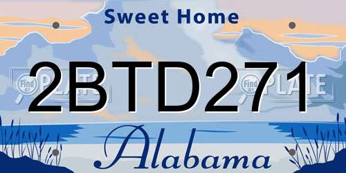 2BTD271 Alabama License Plate