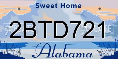 2BTD721 Alabama License Plate