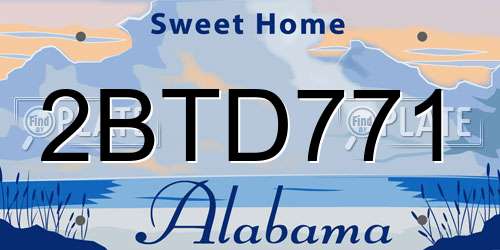 2BTD771 Alabama License Plate