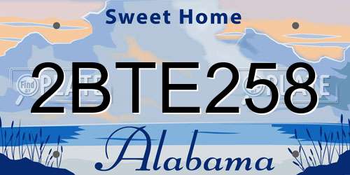 2BTE258 Alabama License Plate