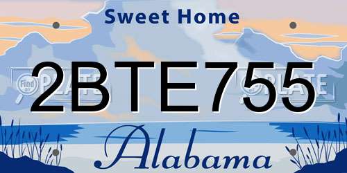 2BTE755 Alabama License Plate