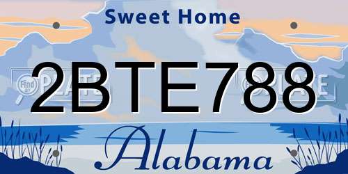 2BTE788 Alabama License Plate