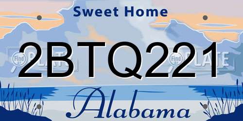 2BTQ221 Alabama License Plate