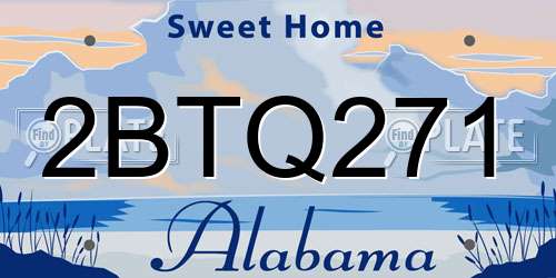 2BTQ271 Alabama License Plate