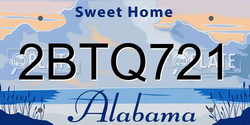 2BTQ721 Alabama License Plate