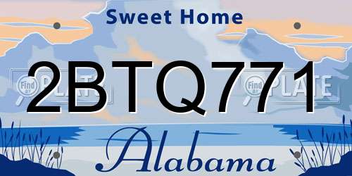 2BTQ771 Alabama License Plate