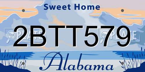 2BTT579 Alabama License Plate
