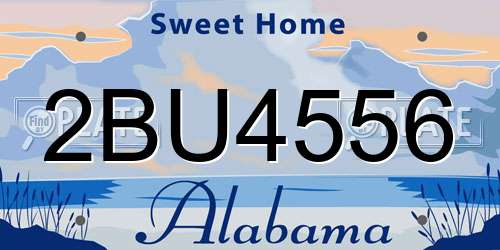 2BU4556 Alabama License Plate