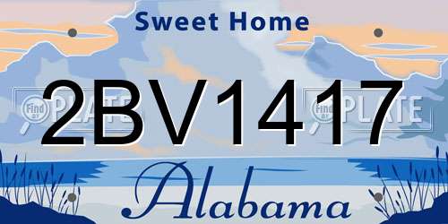2BV1417 Alabama License Plate