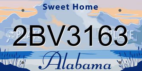 2BV3163 Alabama License Plate