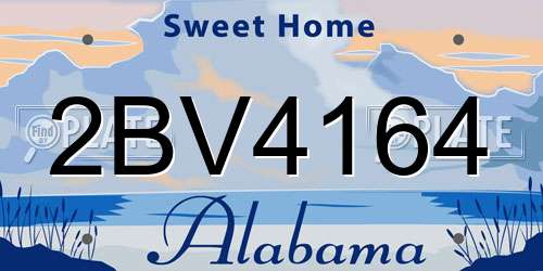 2BV4164 Alabama License Plate