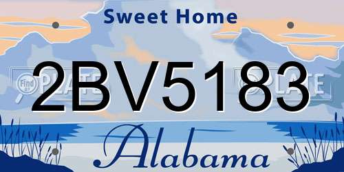 2BV5183 Alabama License Plate