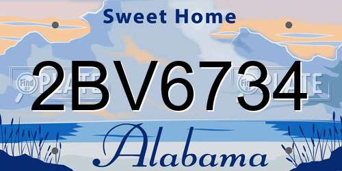 2BV6734 Alabama License Plate