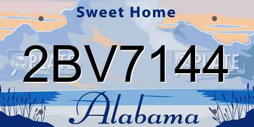 2BV7144 Alabama License Plate