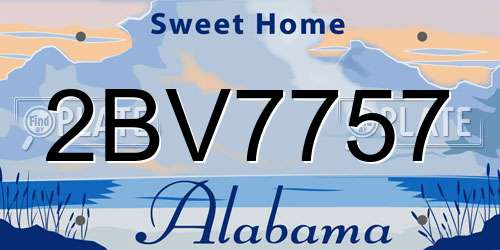 2BV7757 Alabama License Plate