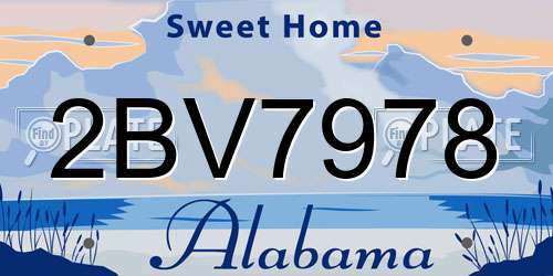 2BV7978 Alabama License Plate