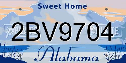 2BV9704 Alabama License Plate
