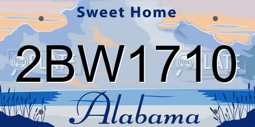 2BW1710 Alabama License Plate