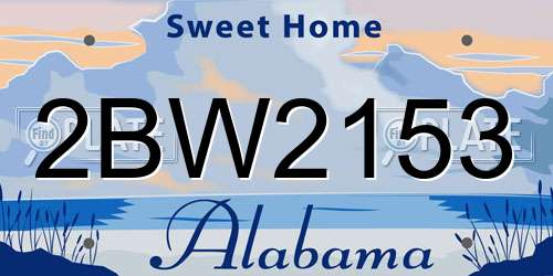 2BW2153 Alabama License Plate