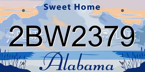 2BW2379 Alabama License Plate