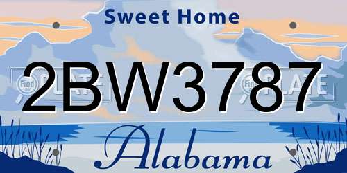 2BW3787 Alabama License Plate