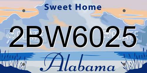 2BW6025 Alabama License Plate