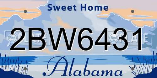 2BW6431 Alabama License Plate