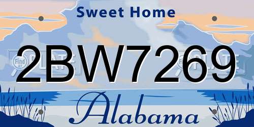 2BW7269 Alabama License Plate